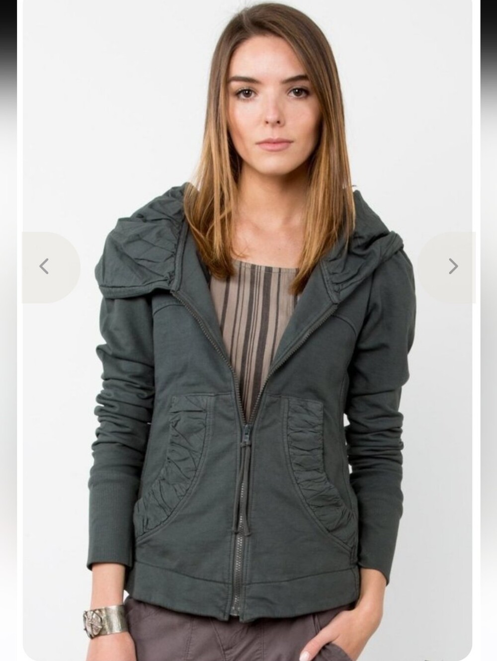 Prairie Underground Cloak Hoodie Full Zip New Gray Grey Sweatshirt Jacket Sz XL